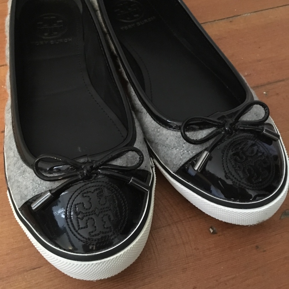 Tory Burch Grey Quilted Sneaker Flats